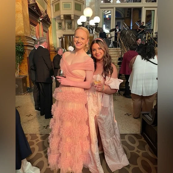 Miss Rosier Elegant Pink Ruffled Evening Gown - Picture 4 of 4